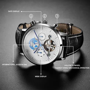 AILANG Šveicarijos registruotas vyrų žiūrėti 2018 naujas automatinis mechaninis laikrodis fizinio formulė vandeniui sporto mados vyriški žiūrėti