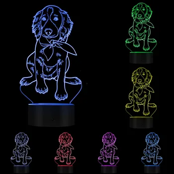 Airių Seteris Mažylis Formą, Modernus Dizainas, Spindinčią Naktį LED Šviesos Pritaikyti Vardą Namų Dekoro šunelis Gyvūnų Mielas Nuotaika Stalo Lempa
