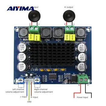 AIYIMA Amplificador Garso TPA3116D2 Hifi Galia Skaitmeninis Stiprintuvas 120Wx2 Mini Amp Dviejų Kanalų Stereo Stiprintuvas 