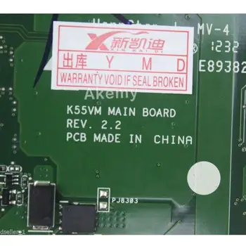 AK K55VM nešiojamas plokštė ForFor Asus A55V K55V K55VM Mainboard REV2.2/2.0 Paramą Geforce GT630 2G testuotas