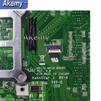 Akemy N61JV Nešiojamojo kompiuterio motininė plokštė, Skirta Asus N61J N61JV Bandymo originalus mainboard GT325M 1GB HM55
