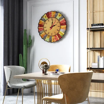 Akrilo Silent Sieninis Laikrodis Modernus Dizainas, Vintage Kaimiškas Retro Laikrodis Kambarį Home Office Kavinė Apdaila Meno Didelės Sienos Žiūrėti
