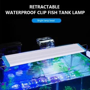 Akvariumas LED Šviesos Super Slim Žuvų Bakas Vandens Augalų Auga Apšvietimo Vandeniui Ryškiai Mėlyna LED Lempos 18-70cm Augalų 90-260V