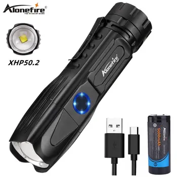 Alonefire H37 Ryškiausių xhp50.2 Aukštas, galingas įkraunamas LED Žibintuvėlis lanterna Taktinis Šviesos 26650 Kempingas Medžioklės Lempos