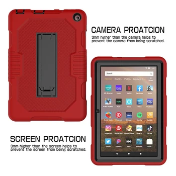Amazon fire HD 8 2020 Tablet Case Cover Spalvų Kratinys Nugaros Atramą E-knygos Apsauginį kiautą Atveju Amazon fire HD Plius