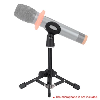 Ammoon MS-12 Mikrofono Stovas, Sulankstomas Stalinis Mikrofono Stovas Trikojis su MC4 Mic Įrašą Turėtojas Laikiklis