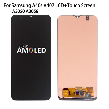 Amoled Ekranas Samsung Galaxy A40s A407 A3050 A3058 LCD Ekranas Jutiklinis Ekranas skaitmeninis keitiklis Stiklo Surinkimas, Remontas, Dalys
