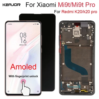 Amoled LCD Xiaomi Mi 9t MI9T Pro LCD Ekranas Su pirštų Atspaudų Atrakinti Jutiklinį Ekraną Pakeisti Xiaomi Redmi K20 Pro LCD