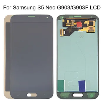 AMOLED skystųjų kristalų (LCD S5 Neo G903 G903F Ekranas Testuotas Darbo Jutiklinio Ekrano Surinkimo Samsung S5 Neo LCD Ekranas Su Galaxy Įrankiai