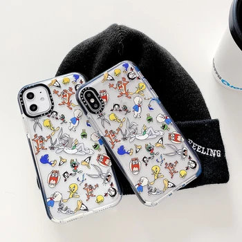 Animacinių filmų Bugs Bunny telefono dėklas skirtas iPhone 11 pro max X XS XR SE 7 8 plius minkštas silikoninis apsauginis dangtelis funda