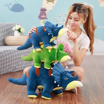 Animacinių Filmų Dinozaurų Pliušiniai Žaislai Milžinišką Triceratopsas Pliušinis Lėlės, Minkšti Žaislai, Vaikų Berniukų Klasikinis Žaislai