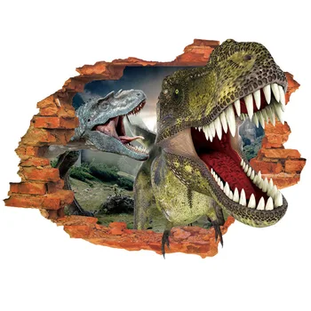Animacinių filmų Nuimamas Juros periodo Gyvūnų 3D Dino Lipdukas tapybos paveikslų 50X70CM Žaislai, Vaikų Kambario, Kūdikių dinozaurai Sienų Lipdukai