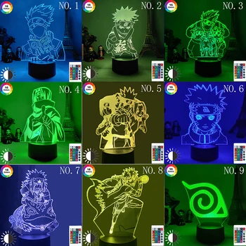 Anime Naruto Akatsuki Logotipas Lentelė 3D Lempa, Vaikams, Vaiku, Miegamojo Puošimas naktinė lempa Manga Dovana Jam Akrilo Led Nakties Šviesos Lempos