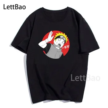 Anime trumparankoviai marškinėliai Naruto Unisex Atsitiktinis Print T-shirt Naruto Vasaros Mados Streetwear Negabaritinių Marškinėliai Viršuje Didelio Dydžio