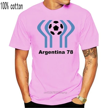 Argentina 1978 Logotipas Retro T Shirt Mens Futbolo Sporto 78 Dovana Vyrams, Prekės Ženklas Žinomas Drabužių Vyrams Marškinėliai Medvilnės Marškinėliai