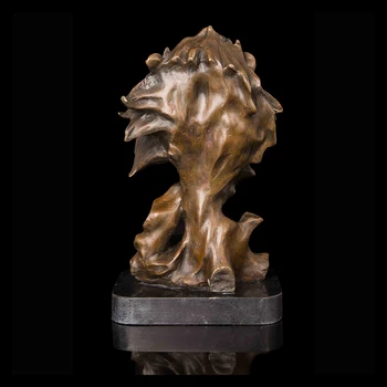 ArtsHom DW-130 Bronzinė Liūto Galva, Menas, Dekoras, Namų apdailos senoviniais karšto liejimo, bronzos metalo liūto galvą, statula, skulptūra, menas
