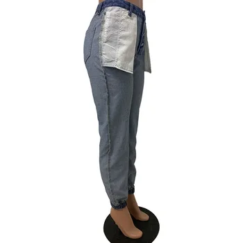 Asmenybės Nešioti ant Abiejų Pusių Džinsinio audinio Kelnių Moterų Mados Aukštos Juosmens Mygtukus Aukštyn Prarasti Ziajać Hip-Hop Atsitiktinis Kišenės Baggy Jeans