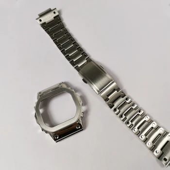 Atnaujintas Dizainas Watchband ir Bezel Už DW5600 GW-M5610 GW-B5600 316L Nerūdijančio Plieno Laikrodžio Dirželis ir Padengti Su ToolsBezel