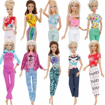 Atsitiktinis 5 Rinkiniai Mados Lady Mini Apranga Kasdien Dėvėti Palaidinė Kelnės Šortai, Kelnės, Sijonas Drabužius Barbie Lėlės Žaislas