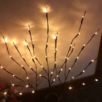 Atsižvelgiant Sodo Gėlių LED Gluosnio Šakos Lempa su baterijomis 20 Lemputes Namuose Kalėdų Vakarėlį Sodo Puošmena