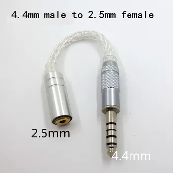 Audio Ausinių 8-core monokristalo vario sidabruotas kabelis adapteris vyrų ir moterų 3.5 mm 4.4 mm 2.5 mm adapteris keitiklis plug