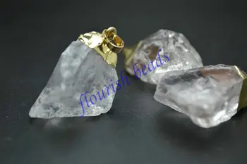 Aukso Spalvos Danga Natūralus Kristalinis Kvarcas Grubus Nereguliarus Laisvas Mineralinės Akmens Karolius