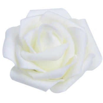 Aukštos Kokybės 100vnt / maišas 6cm Putų Rose Vadovai Dirbtinių Gėlių Vadovai Vestuvių Dekoravimas(pieno balta)