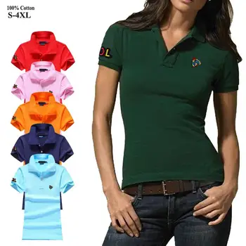 Aukštos kokybės 2020 metų Vasaros Moteriški polo marškinėliai Medvilnės atsitiktinis trumpas rankovės moteriški polo marškinėliai slim mados moterų viršūnės S-4XL