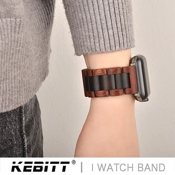 Aukštos Kokybės Mediniai Watchband Apple žiūrėti 6 se Natūralaus Bambuko Juodos Rudos spalvos Dirželis Iwatch Serija 5 4 3 40/44/42/Juosta 38mm
