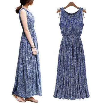 Aukštos Kokybės Senovinių Gėlių Moterims Vasaros Boho Ilgas, Maxi Paplūdimio Sundress Suknelė Plus Size Vestidos Naujas