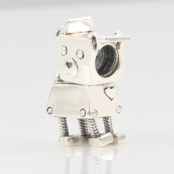 Autentiškas 925 Sterlingas Sidabro Karoliukai Naujas Šuo Bobi Mados Robotas Šuo Duobute Tinka Originalus Pandora Apyrankės Moterims 