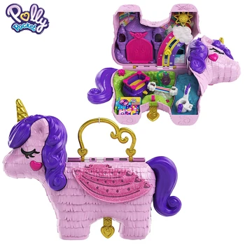 Autentiškas Polly Pocket Žaislai Vienaragis Lėlė Mini Polly Priedai Merginų Grupė Namas Lėlės, Žaislai Vaikams, Gimtadienis Vaikams Playset
