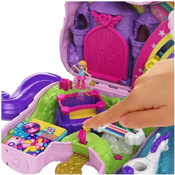 Autentiškas Polly Pocket Žaislai Vienaragis Lėlė Mini Polly Priedai Merginų Grupė Namas Lėlės, Žaislai Vaikams, Gimtadienis Vaikams Playset