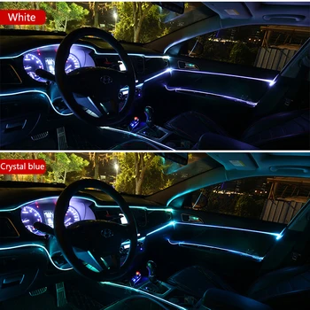 Automobiliu Interjero Apšvietimo Auto LED Juostelės Girliandą EL Viela Neoninės Šviesos Opel Vectra Vauxhall Corsa C Cambo D Vauxhall Corsa 3 Sedanas