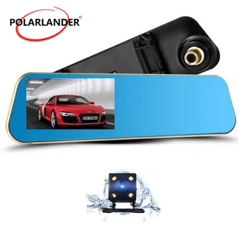 Automobilių DVR Dual Lens Car Kamera Full HD 1080P Vaizdo įrašymo galinio vaizdo Veidrodėliai Su Galinio vaizdo DVR Brūkšnys cam Auto Registrator