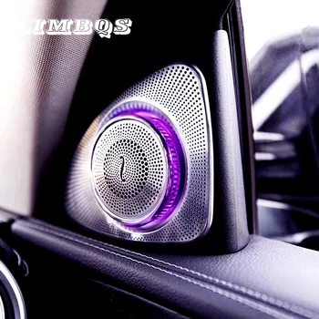 Automobilių Tweeter su Aplinkos Šviesos Mercedes Benz W205 C Klasės 3/12/64 Spalvos durų pusėje Aukštų dažnių Garsiakalbių garso sistema su LED lempos