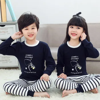 Baby Kūdikių Pižama Animacinių filmų Panda Pižamos Vaikams Sleepwear 2VNT ilgomis rankovėmis Pijamas Berniukų, Mergaičių ir Vaikų Pižama Drabužių Rinkinys