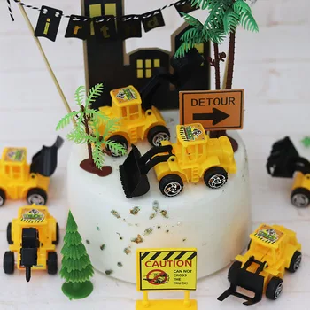 Baby shower automobilių ekskavatorių pyragas apdaila apstatymo Reikmenys kablys mašina automobilio modelio, sunkvežimių, buldozerių tortas topper топпер свечи