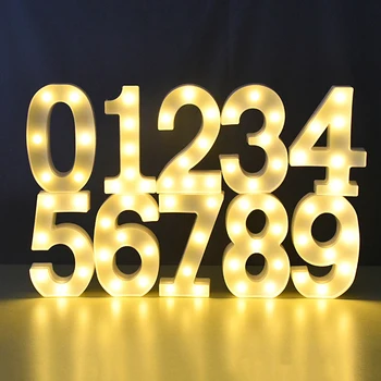 Baltas Laiškas & Numeris LED Nakties Šviesos Marquee Pasirašyti 3D Sienos Kabo Naktį Šviesos Šalis, Gimtadienio, Vestuvių Dekoras Valentino Diena Dovana