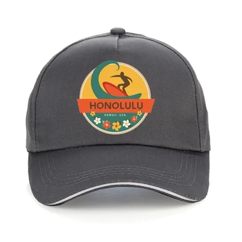 Banglenčių Honolulu, Havajuose, JAV Vėliavos spausdinimo Beisbolo kepuraitę vasaros lauko Paplūdimys surf skrybėlę Unisex reguliuojamas snapback skrybėlės kaulų