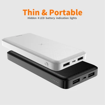 Baseus 10000mAh Belaidį Kroviklį Power Bank Dual USB Powerbank Išorės Baterija Belaidžio Įkrovimo Poverbank iPhone Samsung