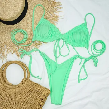 Be-X Micro pinikai bikini 2020 mujer Žalia string maudymosi kostiumėlį moteris Pynimas maudymosi kostiumėliai moterims besimaudančių užrišti plaukimo kostiumas maudymosi kostiumas