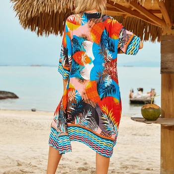 Be-X palikti spausdinti maudymosi kostiumėlį, padengti ups, Seksualus kimono moterų kaftan ilgomis rankovėmis paplūdimio drabužiai Vasaros paplūdimio drabužiai moteriški maudymosi kostiumas naujas