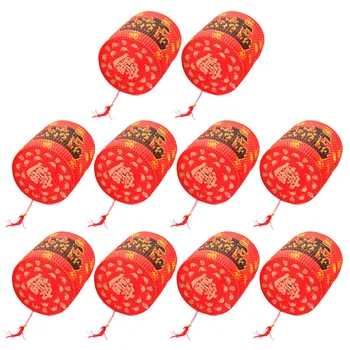 Behogar 10VNT Sulankstomas Kišeninis Laimę Raudono Popieriaus Žibintų Kinijos Naujųjų Metų Pavasario Šventė Šalies Namų Puošybai