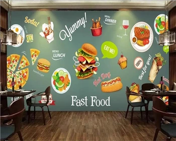 Beibehang Užsakymą 3D Tapetai ranka-dažytos mados 3d tapetai Vakarų Restoranas Dizaino Restoranas fone de papel parede