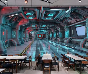 Beibehang Užsakymą tapetai, 3d foto freskos stereo asmenybės kosmoso kapsulė erdvėlaivis, restoranas freskos 3d sienų dokumentai namų dekoro