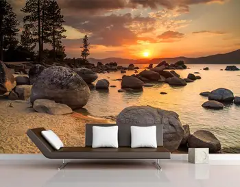 Beibehang Užsakymą tapetai, freskos marina reef saulėlydžio kraštovaizdžio fone, sienos, namo apdailos gyvenimo kambario, miegamasis 3d tapetai