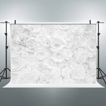 BEIPOTO Balta gėlė gėlių fonas kūdikių nuotakos dušas fotografijos fone fotostudija rekvizitai gimtadienio desertas stalo