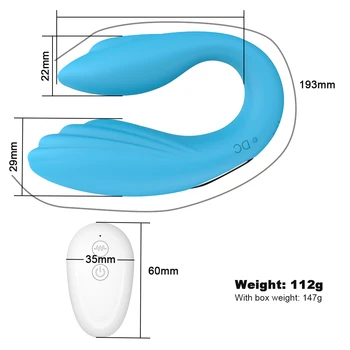 Belaidis Nuotolinio U-Formos Vibratorius Dildo G Spot Makšties Klitorį Stimuliuoja Dvigubi Vibratoriai Sekso Žaislai Moterims, Moteriška Masturbator