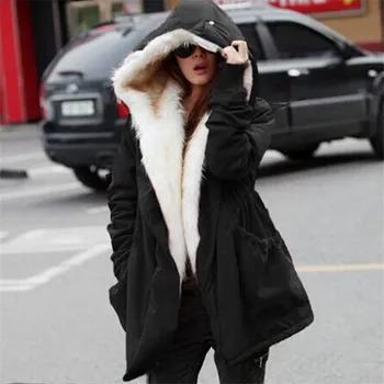 Bella Filosofija vientisos spalvos kailiniai paltai medvilnė paminkštinimas gobtuvu striukė žiemos paltai moterims laisvalaikio parko rankos moterų žiemos striukė